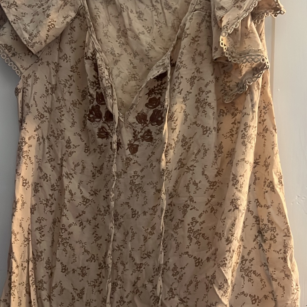 Floral Lace Trim Women's Top